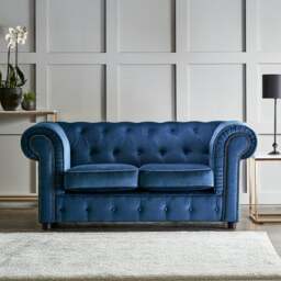 Rackhams Ashbourne Chesterfield Plush Velvet 2 Seater - Teal - thumbnail 2