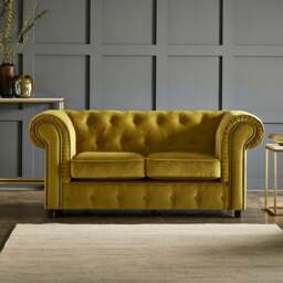 Rackhams Ashbourne Chesterfield Plush Velvet 2 Seater - Teal - thumbnail 4