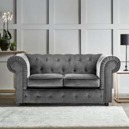 Rackhams Ashbourne Chesterfield Plush Velvet 2 Seater - Teal - thumbnail 3