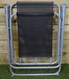Rackhams 6 x Foldable Garden Chairs Fixed position garden chairs with grey frame and black fabric - thumbnail 2