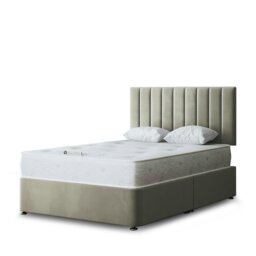 Rackhams Amelia Divan Bed with Upholstered Headboard - Two Drawers - Beige - Small Double - thumbnail 2