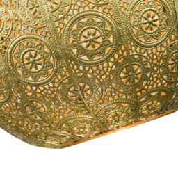 Rackhams 30cm Spherical Moroccan Pendant Lamp Shade in Satin Gold Metal - Vintage Design - thumbnail 2
