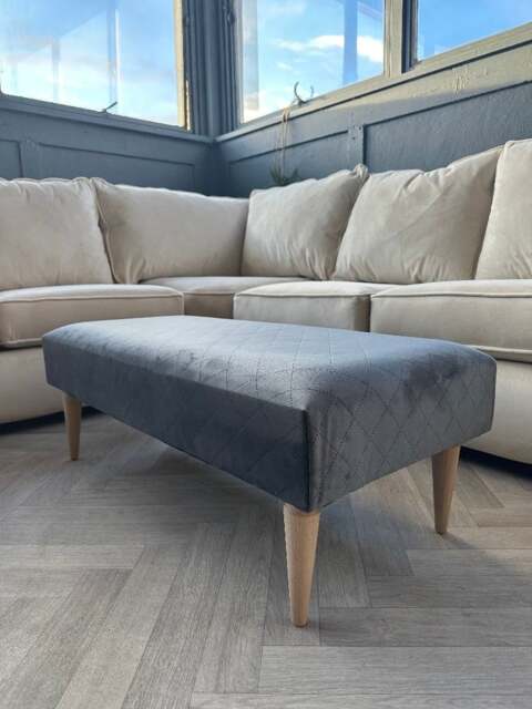 Rackhams Premium Stitched Lid Ottoman Bench – Multi-Functional Coffee Table & Seating - 19 x 17 Inches (48 x 43cm) - image 1