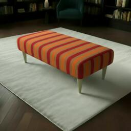 Rackhams Large Rectangular Coffee Table Seat – Multi-Toned Fabric Bench for Living Room - 40 x 40 Inches (102 x 102cm)