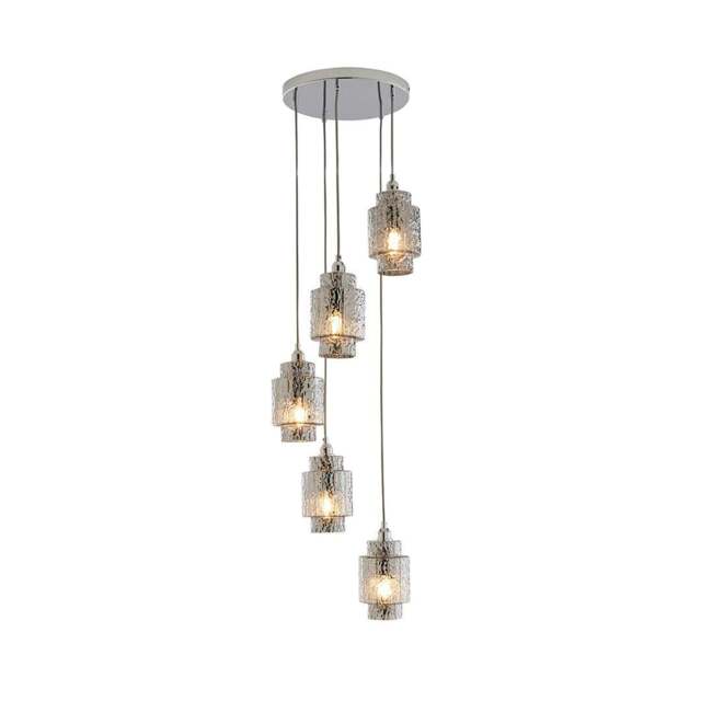 Rackhams Evelle 5-Light Chrome Cascading Pendant - image 1