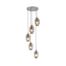 Rackhams Evelle 5-Light Chrome Cascading Pendant - thumbnail 1