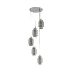 Rackhams Evelle 5-Light Chrome Cascading Pendant - thumbnail 3