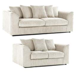 Rackhams Luxor Full Jumbo 3 + 2 Seater Sofa Set - Scatter Back - Black - thumbnail 6