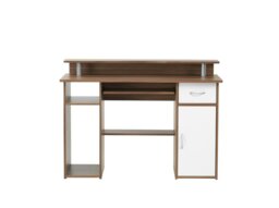 Rackhams Albany Desk with 1 Drawer and 1 Door in Walnut White - Brown - thumbnail 5