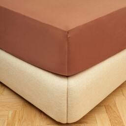 Rackhams Sateen Fitted Sheet - Terracotta - Double