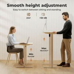 Rackhams Electric Standing Desk Height Adjustable with Memory Control 120cm Wide - Natural - thumbnail 5