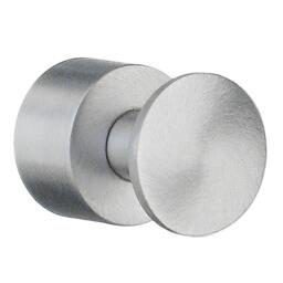 Rackhams Pair of Brushed Chrome Towel Hooks (19mm) Wall Mounted Bathroom Storage Round Robe Hooks Clothes Hanger Coat Peg