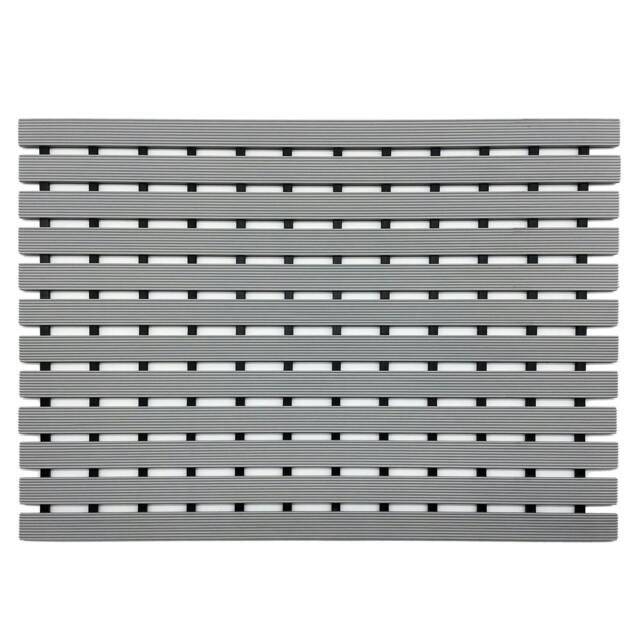 Rackhams Non-Slip PVC Duckboard Shower Mat - 61cm x 43cm - Grey - image 1