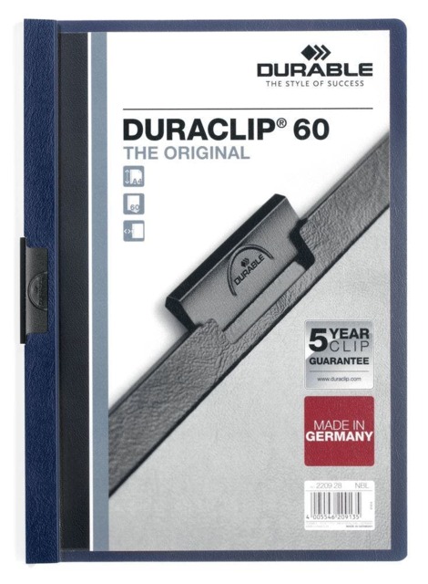Rackhams DURACLIP 60 Sheet Document Clip File Folder - 25 Pack - A4 Midnight Blue - image 1