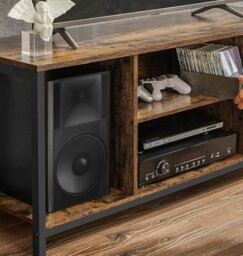 Rackhams Rustic TV Stand for TVs up to 60 Inches – Industrial Entertainment Unit with Open Shelves, 120 x 40 x 50 cm - thumbnail 6