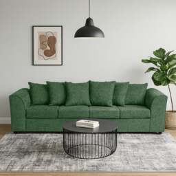 Rackhams Monaco Chenille Fabric 4 Seater Sofa - Green - thumbnail 1
