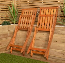 Rackhams Set of 2 Bowness Outdoor Garden Patio Wooden Folding Chairs - thumbnail 2