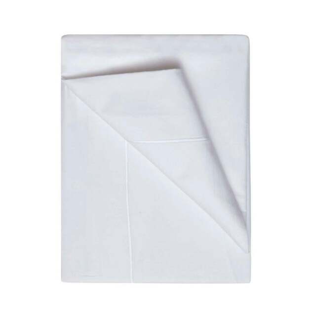 Rackhams 400 Thread Count Egyptian Cotton Flat Sheet - White - White - Kingsize - 100% Egyptian Cotton - image 1