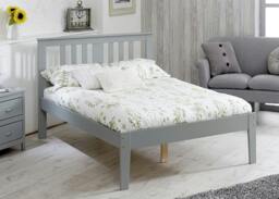 Rackhams Kingston Grey Pine Bed Frame Slatted Headboard Low Foot End 4 Sizes - Grey - 4FT - thumbnail 6