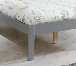 Rackhams Kingston Grey Pine Bed Frame Slatted Headboard Low Foot End 4 Sizes - Grey - 4FT - thumbnail 4