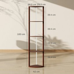 Rackhams RGB LED Floor Lamp with Shelves and Remote Control for Living Room - Brown - thumbnail 5