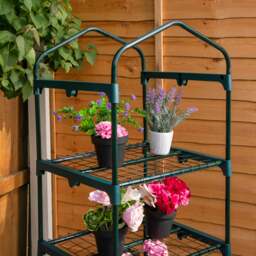 Rackhams 1.3m x 0.5m 4 Tier Greenhouse with Steel Frame and Removable PVC Cover - thumbnail 6