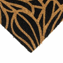Rackhams Eco-Friendly Latex Backed Coir Entrance Doormat, 40x70cm - Black Floral - 1 - Black - thumbnail 3