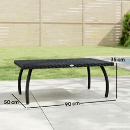 Rackhams 90 cm Rattan Garden Coffee Table Wicker Outdoor Table Furniture - 1 - 90 x 50 x 35 cm - 50 - thumbnail 3