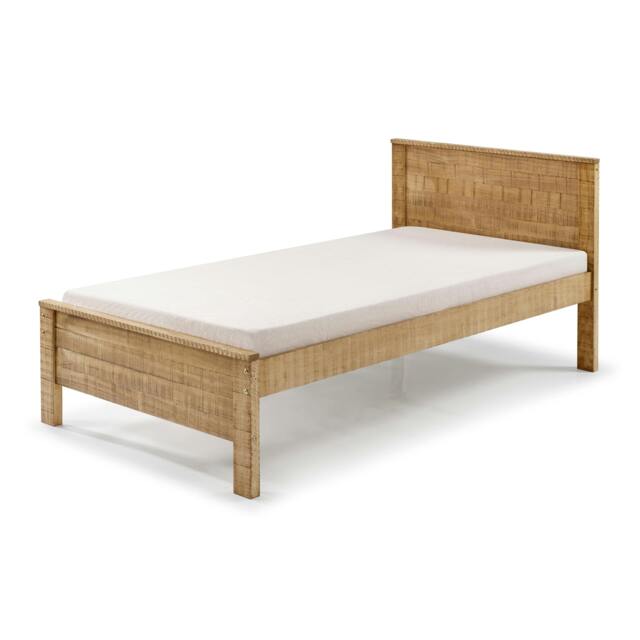 Rackhams Denver Walnut Solid Pine Bed Frame, Flat Panel Headboard, 4 Sizes Single to King - Single (3') - image 1