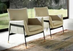 Rackhams Pearl Grey Leather Armchair 5042 - Modern - Yes - No - thumbnail 3