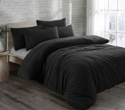 Rackhams Teddy Fleece Duvet Covet Set - Black - King - thumbnail 1