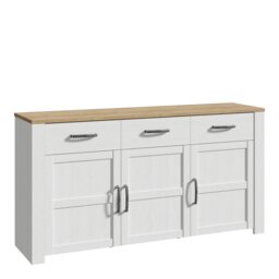 Rackhams Bohol Sideboard in Riviera Oak/White - White - 166 - 1