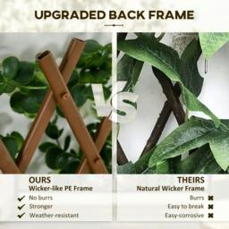 Rackhams 2pc Expanding Garden Trellis, 2 x 1m Faux Decorative Privacy Fence with Artificial Leaves, Privacy Screen Greenery Walls, Eucalyptus Leaves - thumbnail 6