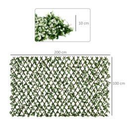 Rackhams 2pc Expanding Garden Trellis, 2 x 1m Faux Decorative Privacy Fence with Artificial Leaves, Privacy Screen Greenery Walls, Eucalyptus Leaves - thumbnail 3