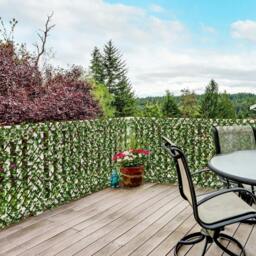 Rackhams 2pc Expanding Garden Trellis, 2 x 1m Faux Decorative Privacy Fence with Artificial Leaves, Privacy Screen Greenery Walls, Eucalyptus Leaves - thumbnail 2