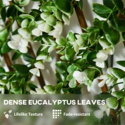 Rackhams 2pc Expanding Garden Trellis, 2 x 1m Faux Decorative Privacy Fence with Artificial Leaves, Privacy Screen Greenery Walls, Eucalyptus Leaves - thumbnail 5