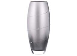 Rackhams Silhouette Silver Barrel Vase with Swarovski Crystals - 30 cm