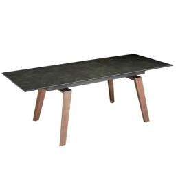Rackhams Rectangular porcelain marble and walnut extending dining table 1026 - thumbnail 2