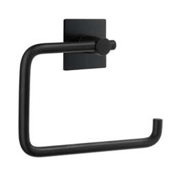 Rackhams Black Stainless Steel Toilet Roll Holder Self Adhesive Bathroom Wall Mounted