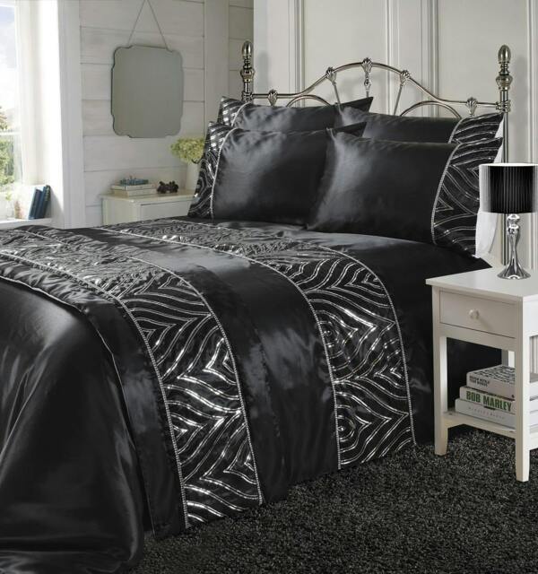 Rackhams Shimmer Black Duvet Cover Set - King