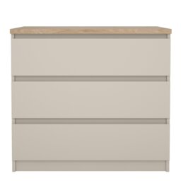 Rackhams Naia Chest of 3 Drawers in Cashmere Jackson Hickory - Cashmere & oak - Matt - Melamine - thumbnail 2