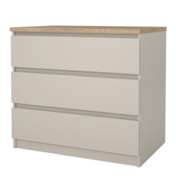 Rackhams Naia Chest of 3 Drawers in Cashmere Jackson Hickory - Cashmere & oak - Matt - Melamine - thumbnail 3