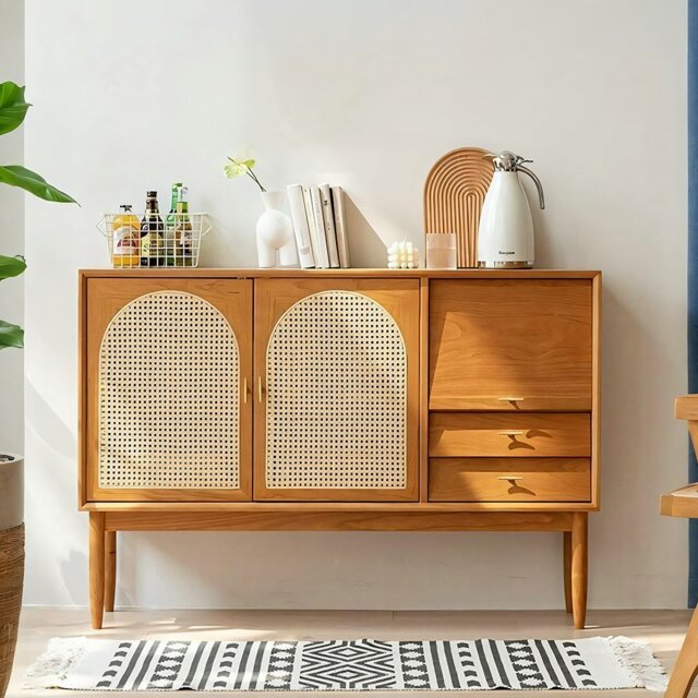 Rackhams Dorota Sideboard, Natural Rattan - Rattan Door - image 1