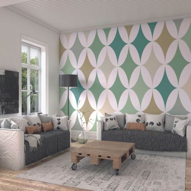 Rackhams Green Formation Wall Mural - Sage - Sage - Large - W350cm x H280cm - image 1
