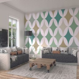 Rackhams Green Formation Wall Mural - Sage - Sage - Large - W350cm x H280cm - thumbnail 1