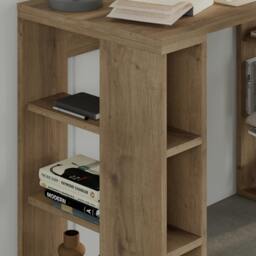 Rackhams Modern Colmar 106cm Working Desk Particleboard 3 Open Shelves Wall Fix H75xW106cm - Anthracite Grey - thumbnail 4