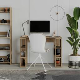 Rackhams Modern Colmar 106cm Working Desk Particleboard 3 Open Shelves Wall Fix H75xW106cm - Anthracite Grey - thumbnail 2