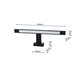 Rackhams Shine Black LED 7W Wall Lamp Stylish Matt Black Light With IP44 Rating Perfect For Mounting Above A Bathroom Mirror - thumbnail 6