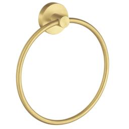 Rackhams Brushed Brass Towel Ring (W)17cm Wall Mounted with Concealed Screws Bathroom Towel Holder