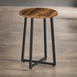 Rackhams Industrial 55CM Tall Narrow Side Table Rustic Brown - thumbnail 4